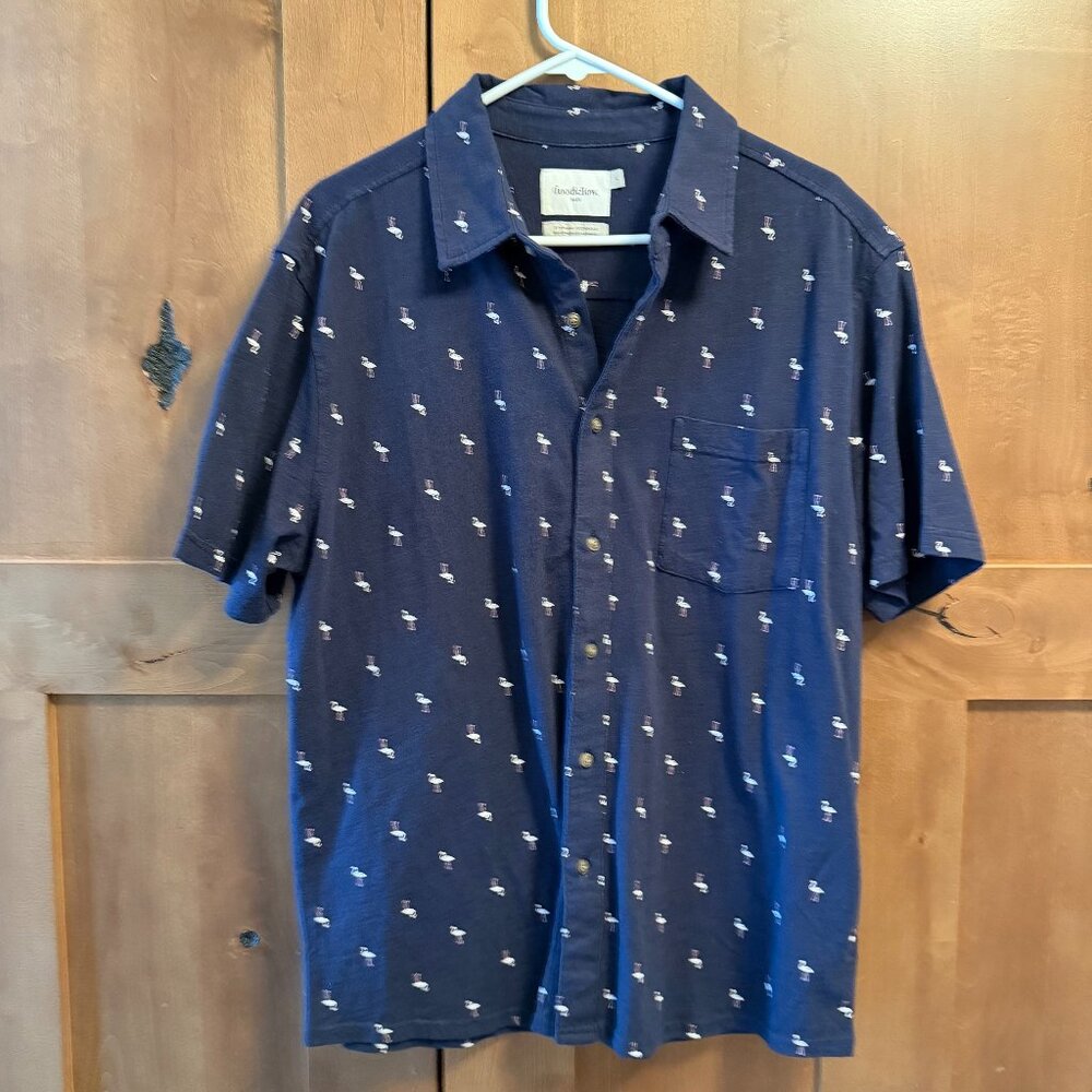 Goodfellow "Pelican" Standard Firt Button-down Short-sleeve Casual Shirt Mens L